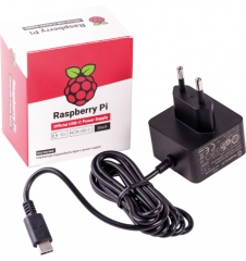 Официално захранване за Raspberry Pi 4 Model B; 5.1V/3.0A; USB-C; черно