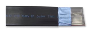 Flat Ribbon Cable, Shielded, Black, 10 Conductors AWG28, P0.050"(1.27mm), Flat Jacket, 12.7x2.41mm; Цената е на метър