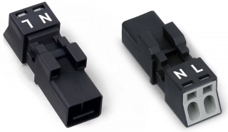 Plug; 2-pole; Cod. A; 1,50 mm2; black