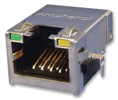 RJ45 Modular/Ethernet Connector, Cat 5e, 1 Port, 8P8C, Shielded w/LED's, 125VAC, 1.25A