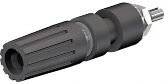 Binding post 4mm, 35A, 60VDC, black, screw panel mount,  threaded bolt M4