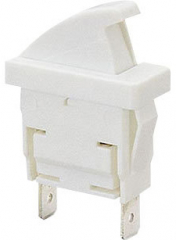 Door Switch Detect, SPST-NC, 2P, ON-momentary OFF, Panel Mount, Snap-In, 25W/250VAC, White, 30.2x14x24.8mm