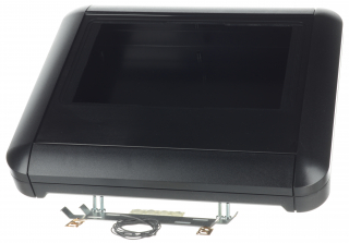 Plastic enclosure 252.5x210x40mm, Opening for Raspberry PI 7" display, IP65 sealing kits, Battery compartment on both sides; Black RAL 9004