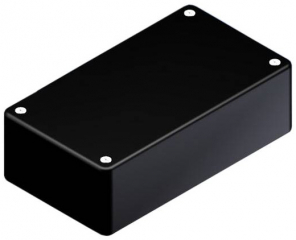 ABS enclosure 125x70x39mm; Shell with rounded corners and housing cover; Grooves for inserting PCBs (1.5 mm); Black RAL 9004