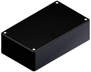 ABS enclosure 160x95x49mm; Shell with rounded corners and housing cover; Grooves for inserting PCBs (1.5 mm); Black RAL 9004