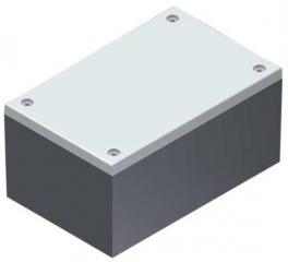 ABS enclosure 110x70x53.9mm; Glossy surface finish;  Base with studs for fixing the PCB; Dark grey RAL 7012/Light grey RAL 9018