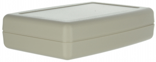 Ergonomic pocket ABS enclosure 104x71.8x25.4mm; Recessed area on the top; Matt surface; Closing by four screws; White RAL 9002