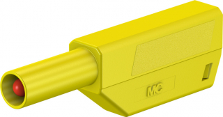 Insulated banana plug 4mm, 32A, 1000V CATIII, Yellow, solder connection