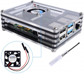 Raspberry Pi 9 Layers Acrylic Case with Fan (Support Pi 4)