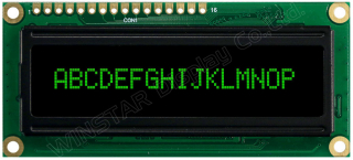 Character OLED Display 16x1 Green; COB 80x36x10mm; 5.0V; Built-in Controller WS0010; Interface: 6800; -40?C to +80?C