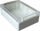 Series 200, Type 214, grey body / clear lid, with recess, f. 1/4 turn, 171x121x55mm