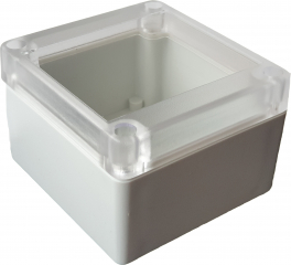 Type 1061; ABS Grey body/Clear lid; 85x80x55mm