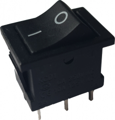 Rocker Switch, DPDT 6p, On-On, Non Illuminated, Panel Mounting, 6A/250VAC, Black Body/Actuator,19.2x15x15mm