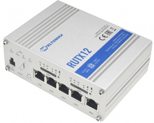 Dual Industrial Router; 2x4G(LTE) Cat6 up to 300Mbps; 802.11b/g/n/ac (WiFi 5) up to 867Mbps; BLE; Ethernet 5xRJ45 10/100/1000Mbps; GNSS; -40°C to 75°C
