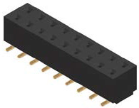 Board to Board Socket, 2x2, Straight, SMD, Body Height 5.25mm, P2.54mm, With Pad & Without Peg