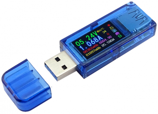 USB Meter 3.7-30V DC / 0-4A / 0-45 °C