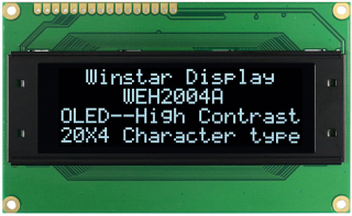Character OLED Display 20x4 White 98 x 60 x 10 mm, 5V  ||  DISCONTINUED