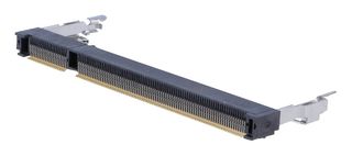 Semi-Hard Tray DDR2 SODIMM Socket 2 rows 200 pins; Stack Height 5.2mm; Right Angle Module Orientation