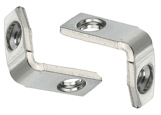 Set of 2 angle brackets for D-Sub, Short length with thread M3, Long length with 3,18mm hole