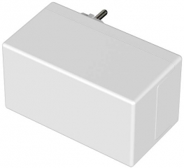 Box Eletec with German/French/EU plug , 120x65x66mm, IP40, light grey, graphite grey, PC/ABS