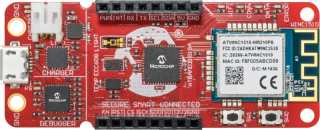 SAM-IoT WG Dev. Board; SAMD21G18 Arm Cortex-M0+ based 32-bit MCU + ATECC608A CryptoAuthentication secure element IC + ATWINC1510 Wi-Fi network contr.