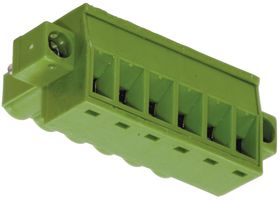 Plug-In Terminal block Plug, 4-Position, Female Sockets, 10A, 300VAC, AWG16-26, Green, RM3.5mm