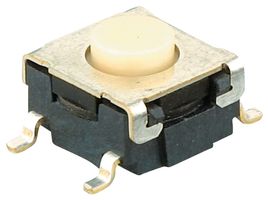 Sealed Tactile Switch, Top Actuated, 6.6x6.0x4.3mm, SPST-NO, Operating Force 160gf, 24VDC, 50mA, SMD 