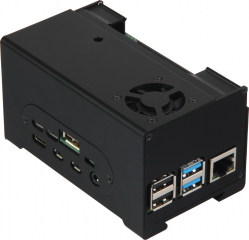 Fanned Aluminum Case for Raspberry PI 2/3/4, enclosed board for fan control and power button solution
