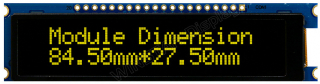 Character OLED Display 20x2; Yelow; COG+FR+PCB; 92.3 x 23.3 x 7.0 mm; 3.3V; SSD1311 Controller IC; -40 to +80°C  ||  DISCONTINUED