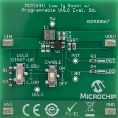 MCP16411 Low Voltage Boost Converter Evaluation Board