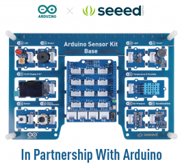 10 most commonly used electronics modules, pre-wired; Plug&Play addition to the Arduino Uno; Co-produced by Arduino