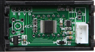 Panel voltmeter 0-33V DC, 5-digits, ±0,3%, 200 ms refresh rate,  -10 / +65°C