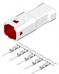 Plug Connector, 2.00mm(0.079") 1X2P 3A 100V AC/DC; Waterproof IPX7