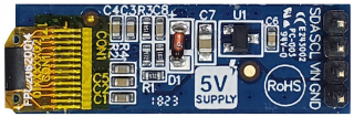Graphic OLED Display Module; COG+PCB; 0.91" 128x32; White; 35.8x12.0x2.41mm; SSD1306 IC; Vdd=3.0V; I2C; -40°C to +80°C