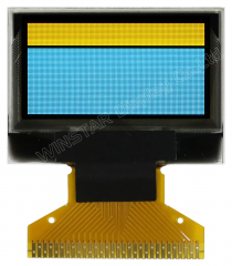 Dual Color(Yellow/ SkyBlue) Graphic CoG Type OLED Display, 128x64, 26.7x19.26x1.65 mm, 3.0V || DISCONTINUED