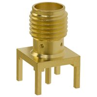 SMA Jack Connector, Gold Plated, 50 Ohm, Straight, TH