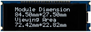 Character OLED Display 20x4 White; COG+FR+PCB; 92.0x31.5x7.0mm; 5.0V; SSD1311 Controller IC; Interface: 6800, 8080, SPI, I2C; -40 to +80°C
