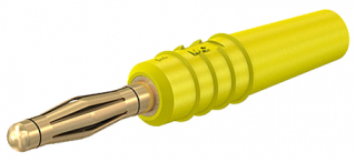Banana plug 2mm, 10A, 60VDC, yellow, solder connection