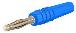 Banana plug 2mm, 10A, 60VDC, blue, solder connection