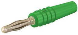 Banana plug 2mm, 10A, 60VDC, green, solder connection