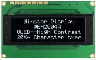 Character OLED Display 20x4 White; COB; 2.88"; 98x60x10 mm; 5V; WS0010-TX Controller IC; Interface: 6800; -40 to +80°C