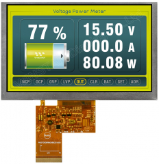 800x480, 5", 120.7x75.8x4.5mm, IPS TFT+Capacitive Touch, HighLight White LED B/L 750cd/m2 typ., 24-bit RGB Interface, I2C CTP Interface, -20°C / +70°C