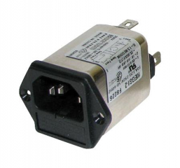 Power Entry Connector Receptacle, 6A, 250V, Male Blades IEC 320-C14 Panel Mount, Flange