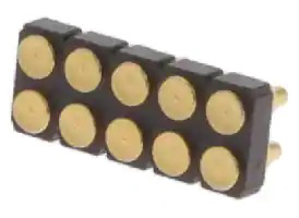 Pogo Pin Connector SMD 10 Pos. (2 Rows x 5 Pos.) P2.54mm, Height 4.5mm, Brass Gold Plated