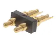 Pogo Pin Connector TH (Solder Cup) 2 Pos. (2 Rows x 1 Pos.) P2.54mm, Height 6.0mm Brass Gold Plated