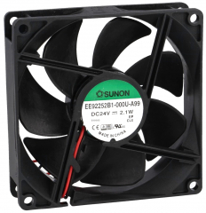Fan Axial, 24VDC, 92x92x25mm, 2.1W, 87.50m3/h, 3000RPM