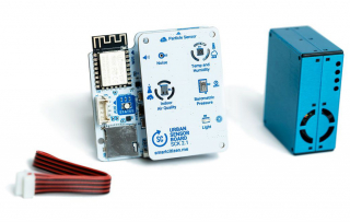 SCK v2.1; Sensor Kit with SHT31, ICS4342, BH1721FVC, MPL3115A2, CCS811, Plantower PMS5003; Log on MicroSD Card; Wi-Fi Connectivity; Battery Powered