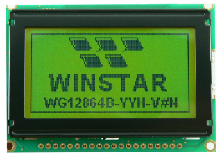128x64 COB LCM; STN Positive; Yellow Green LED BL; Parallel 8-bit; 75.0x52.7x8.9mm; NT7107/NT7108 Controller; -20°C~+70°C