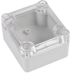 Universal enclosure; clear lid; ABS; 63 mm x 57 mm x 37 mm; IP65