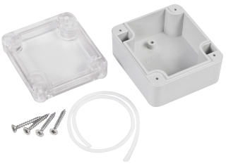 Universal enclosure; clear lid; ABS; 63 mm x 57 mm x 37 mm; IP65